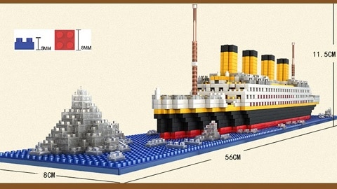 DIY Titanic Shape Block Toys за деца - MULTI