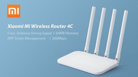 Router origjinal Xiaomi Mi WIFI 4C 64 RAM 802.11 b / g / n 2.4 GHz 300 Mbps 4 antena