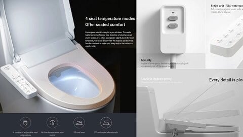 Smartmi elektronische bidet toiletbril (met reinigingswater / verwarmde stoel / UV-sterilisatie / LED)