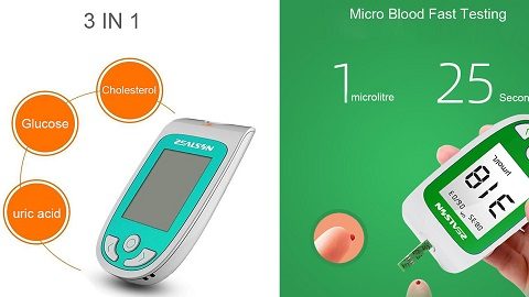 3 IN 1 Multifunction Blood Sugar Test Strip Monitor Diabetics Kit Machine