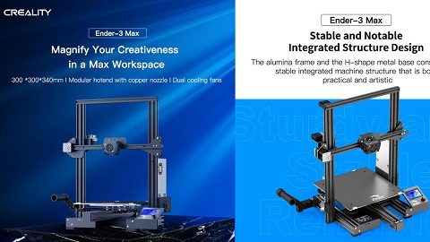 Impressora Creality Ender-3 Max 3D (suporta impressão silenciosa)