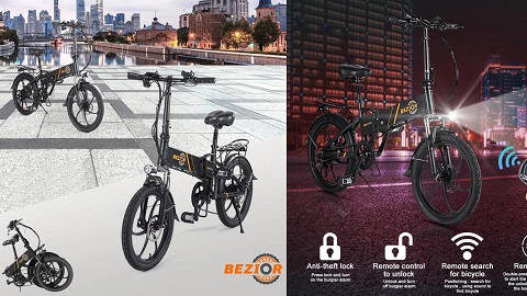 BEZIOR M20 20'' Tekerlekli Katlanabilir Elektrikli Moped Bisiklet Elektrikli Bisiklet