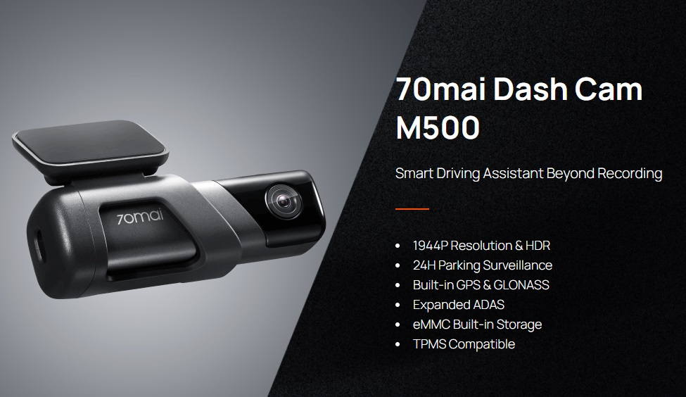 dashcam cámara vigilancia para coche 70mai M500 GPS - memoria 64GB
