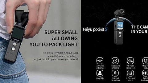 Feiyu Pocket 2 מצלמה מיוצבת כף יד (גימבל 3 צירים)