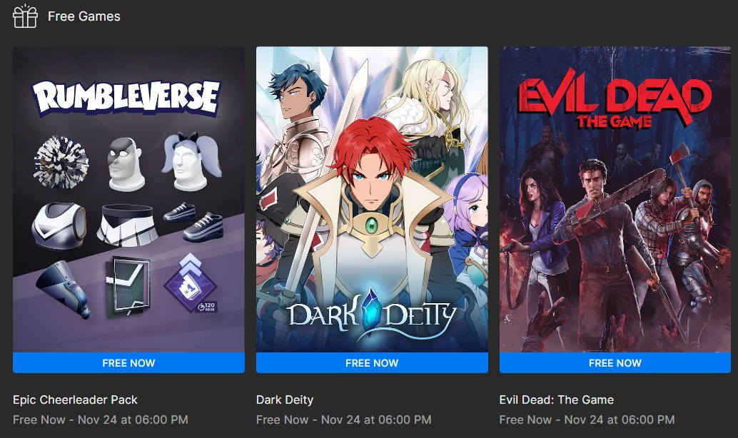 Evil Dead: The Game and Dark Deity are the next free games on the