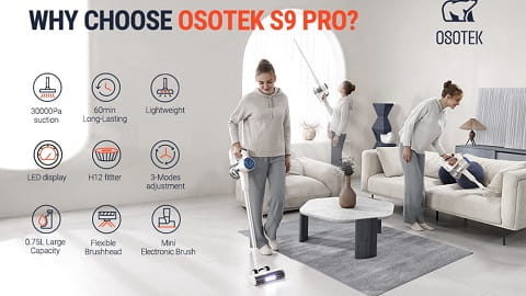 OSOTEK S9 Pro johdoton käsipölynimuri