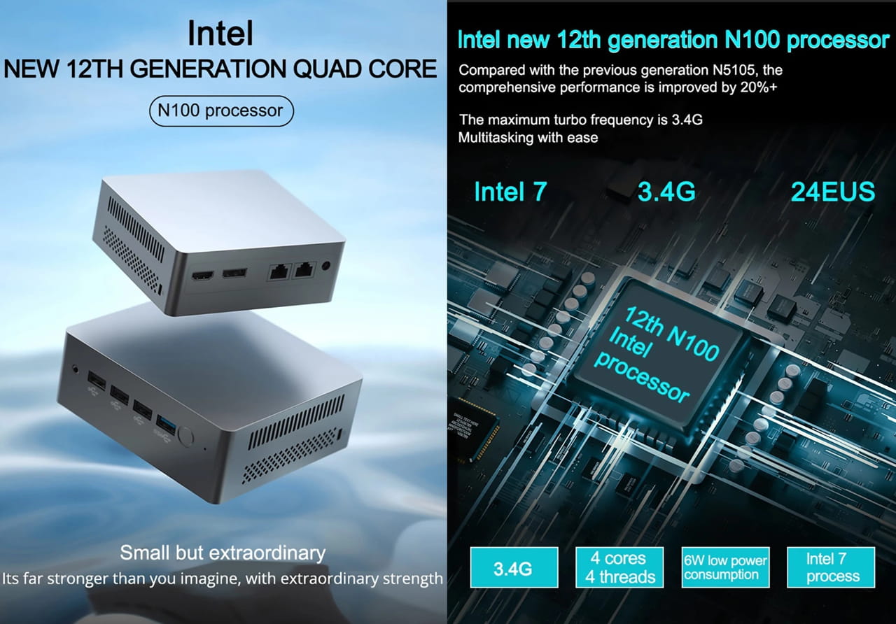  Bmax B4 Plus Mini PC 12th Gen Intel N100(up to 3.4GHz