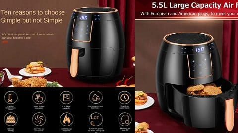 Air Fryer 5.5L Household Large Capacity 1300W