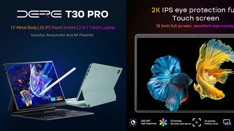 DERE T30 PRO Laptop 2 en 1 Pantalla táctil IPS 13K de 2 pulgadas (16GB DDR4 / 1TB SSD)