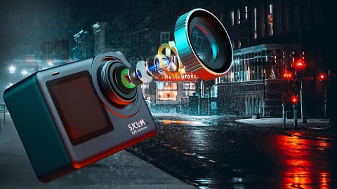 SJCAM SJ10 Pro Sports & Action Camera (tela dupla de 2.33''+1.3'' 4K/60FPS)