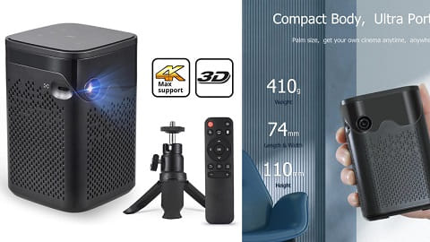 D063 4K DLP Kablosuz Taşınabilir Film Projektörü (Tripod Raflı)