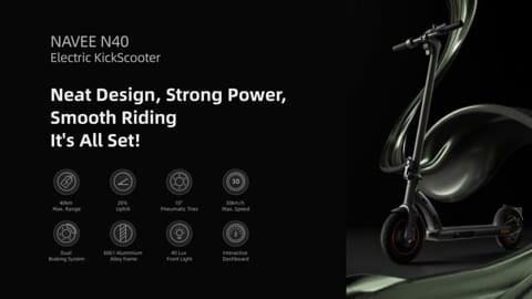 NAVEE N40 10-дюймовый электрический скутер с пневматическими шинами