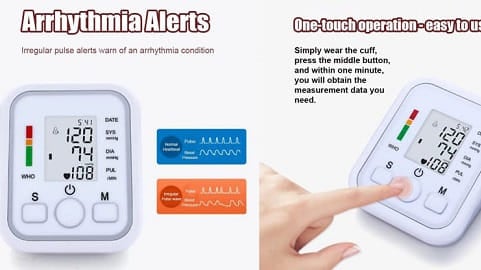 Sfigmomanometro digitale (monitoraggio automatico della pressione sanguigna e della frequenza cardiaca)