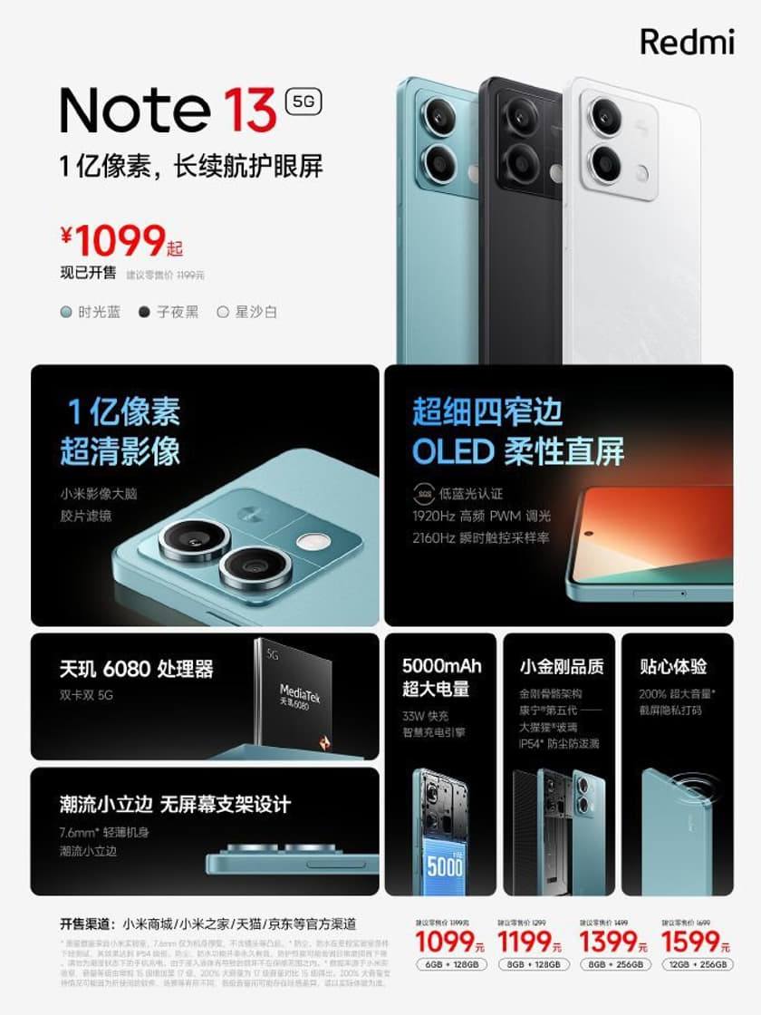 Serie Xiaomi Redmi Note 13: características, precios y disponibilidad