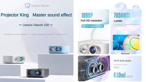 Projector Lenovo Xiaoxin 100 (resolució 1080P, 700 lúmens ANSI, 2 GB + 16 GB)