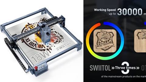 Swiitol C18 Pro 18W מכונת חריטה בלייזר (עשה זאת בעצמך)