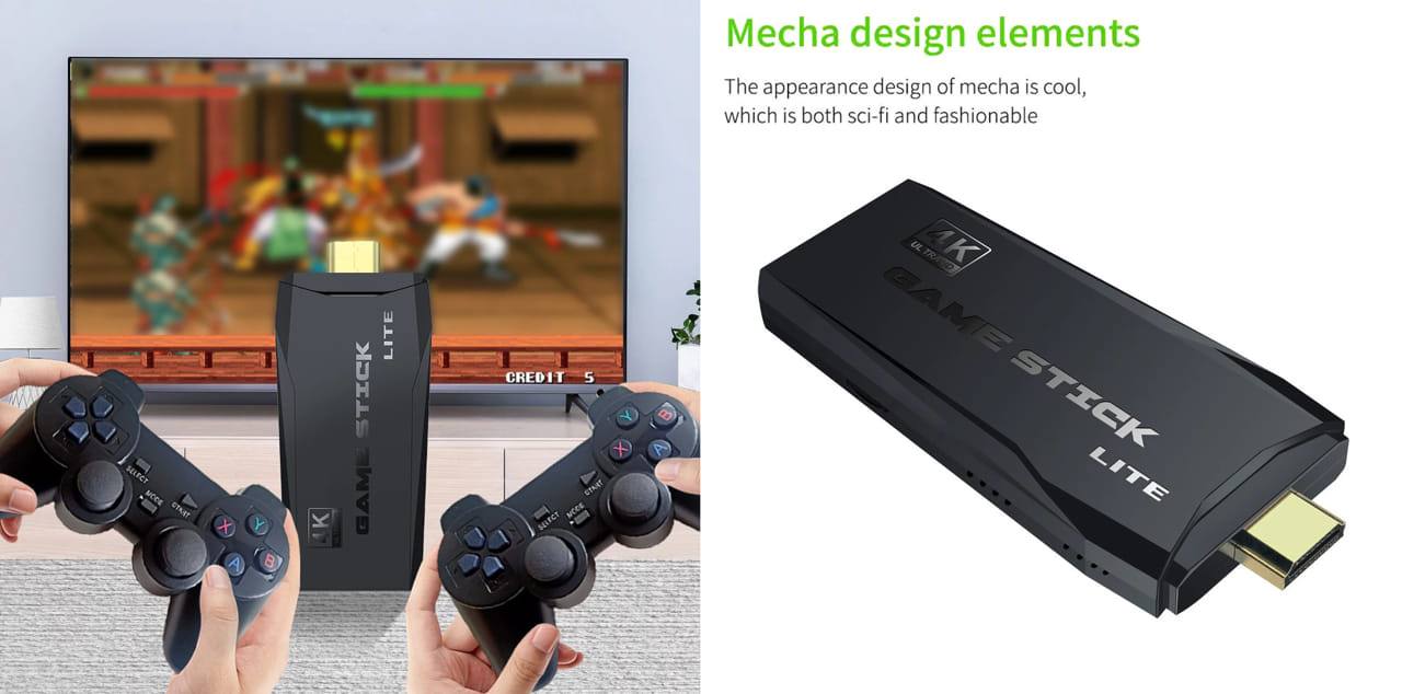 4K HD Arcade Console 3D Rocker 2.4G Game Stick Support TF Card Expansion  for PS1 