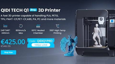 QIDI TECH Q1 Pro 3D Printer (600mm/s Max, 60°C Heated Chamber)